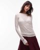& Other Stories & Other Stories pure wool lettuce edge long sleeve top with thumbhole detail in white - 1