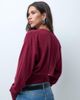 & Other Stories & Other Stories pure wool v neck fitted cardigan with cuffed sleeve in dark red - 4