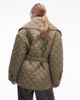 & Other Stories & Other Stories quilted belted long line jacket in dark khaki green - 4