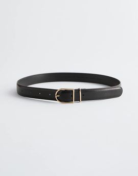 & Other Stories & Other Stories real leather belt in black with gold-tone buckle