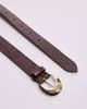 & Other Stories & Other Stories real leather croc mid waist belt with gold buckle in brown - 2
