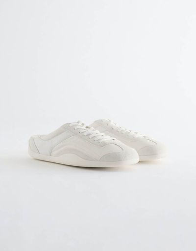 & Other Stories & Other Stories real leather mule sneakers with real suede trim in white