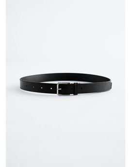 & Other Stories & Other Stories real leather thin square buckle belt in black