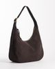 & Other Stories & Other Stories real suede slouchy shoulder bag in dark brown - 1