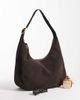 & Other Stories & Other Stories real suede slouchy shoulder bag in dark brown - 2