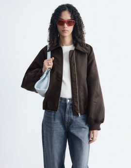& Other Stories & Other Stories relaxed fit bomber in dark brown-RED