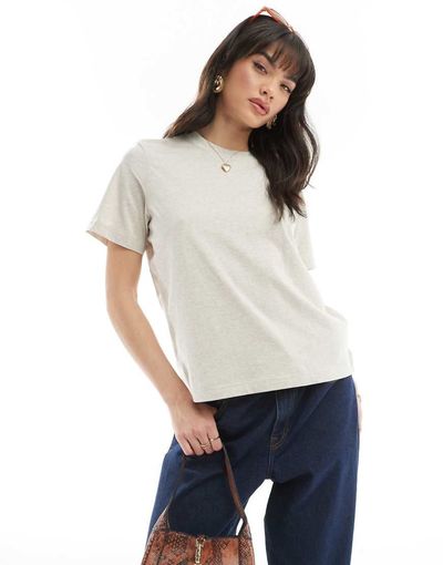 & Other Stories & Other Stories relaxed short sleeve T-shirt in beige melange-Neutral