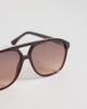& Other Stories & Other Stories retro aviator sunglasses in dark brown with linen pouch case - 2
