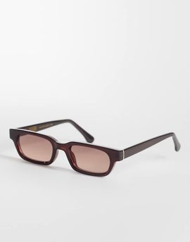 & Other Stories & Other Stories retro rectangle sunglasses in brown with linen pouch case