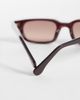 & Other Stories & Other Stories retro rectangle sunglasses in brown with linen pouch case - 2