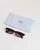 & Other Stories & Other Stories retro rectangle sunglasses in brown with linen pouch case - 3