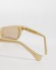 & Other Stories & Other Stories retro rectangle sunglasses in light yellow with linen pouch case - 2