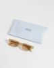 & Other Stories & Other Stories retro rectangle sunglasses in light yellow with linen pouch case - 3