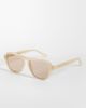 & Other Stories & Other Stories retro round sunglasses in light yellow with linen pouch case - 1