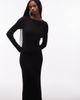 & Other Stories & Other Stories ribbed structured knit maxi dress with cuff detail in black - 1