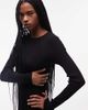 & Other Stories & Other Stories ribbed structured knit maxi dress with cuff detail in black - 4