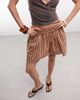 & Other Stories & Other Stories rich cotton mini skort in brown and orange stripes-Blue - 2