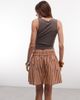 & Other Stories & Other Stories rich cotton mini skort in brown and orange stripes-Blue - 4