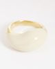 & Other Stories & Other Stories ring with large oval cream faux stone in gold tone - 2