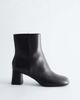 & Other Stories & Other Stories round toe leather ankle boots with block heel in black - 1