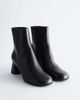 & Other Stories & Other Stories round toe leather ankle boots with block heel in black - 2