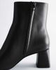 & Other Stories & Other Stories round toe leather ankle boots with block heel in black - 3