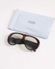 & Other Stories & Other Stories rounded aviator sunglasses in brown tortoise effect with pouch case - 3