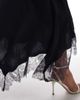 & Other Stories & Other Stories satin maxi skirt with asymmetric lace trim hem in blue-Navy - 2