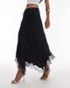 & Other Stories & Other Stories satin maxi skirt with asymmetric lace trim hem in blue-Navy - 3
