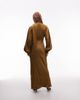 & Other Stories & Other Stories satin midaxi dress with deep v-neck and detachable scarf in brown - 3