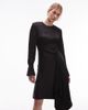 & Other Stories & Other Stories satin mini dress with asymmetric hem in black - 1