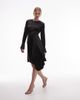 & Other Stories & Other Stories satin mini dress with asymmetric hem in black - 2