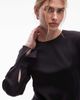 & Other Stories & Other Stories satin mini dress with asymmetric hem in black - 3