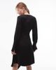 & Other Stories & Other Stories satin mini dress with asymmetric hem in black - 4