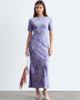 & Other Stories & Other Stories satin paisley print maxi dress with cut in waist and slit slide in purple - 1