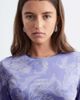 & Other Stories & Other Stories satin paisley print maxi dress with cut in waist and slit slide in purple - 2