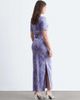 & Other Stories & Other Stories satin paisley print maxi dress with cut in waist and slit slide in purple - 3