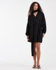& Other Stories & Other Stories scarf detail linen look wrap mini dress in black - 1