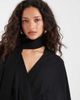 & Other Stories & Other Stories scarf detail linen look wrap mini dress in black - 2