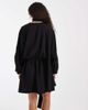 & Other Stories & Other Stories scarf detail linen look wrap mini dress in black - 4