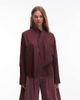 & Other Stories & Other Stories scarf neck blouse with volume sleeves in burgundy plum-Red - 2
