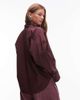 & Other Stories & Other Stories scarf neck blouse with volume sleeves in burgundy plum-Red - 4