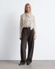 & Other Stories & Other Stories scarf neck blouse with volume sleeves in vintage beige stripes-Multi - 3