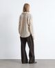 & Other Stories & Other Stories scarf neck blouse with volume sleeves in vintage beige stripes-Multi - 4