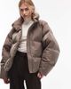 & Other Stories & Other Stories short padded down & feather jacket in mole brown - 1