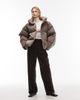 & Other Stories & Other Stories short padded down & feather jacket in mole brown - 2