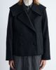 & Other Stories & Other Stories short peacoat with strapped cuffs in black - 3