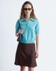 & Other Stories & Other Stories short sleeve polo wool knit sweater in turquoise-Blue - 1