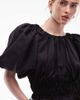 & Other Stories & Other Stories short sleeve volume blouse with statement puff sleeves and cinch waist in black - 3