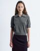 & Other Stories & Other Stories short sleeve wool look knit polo sweater in dark gray - 1